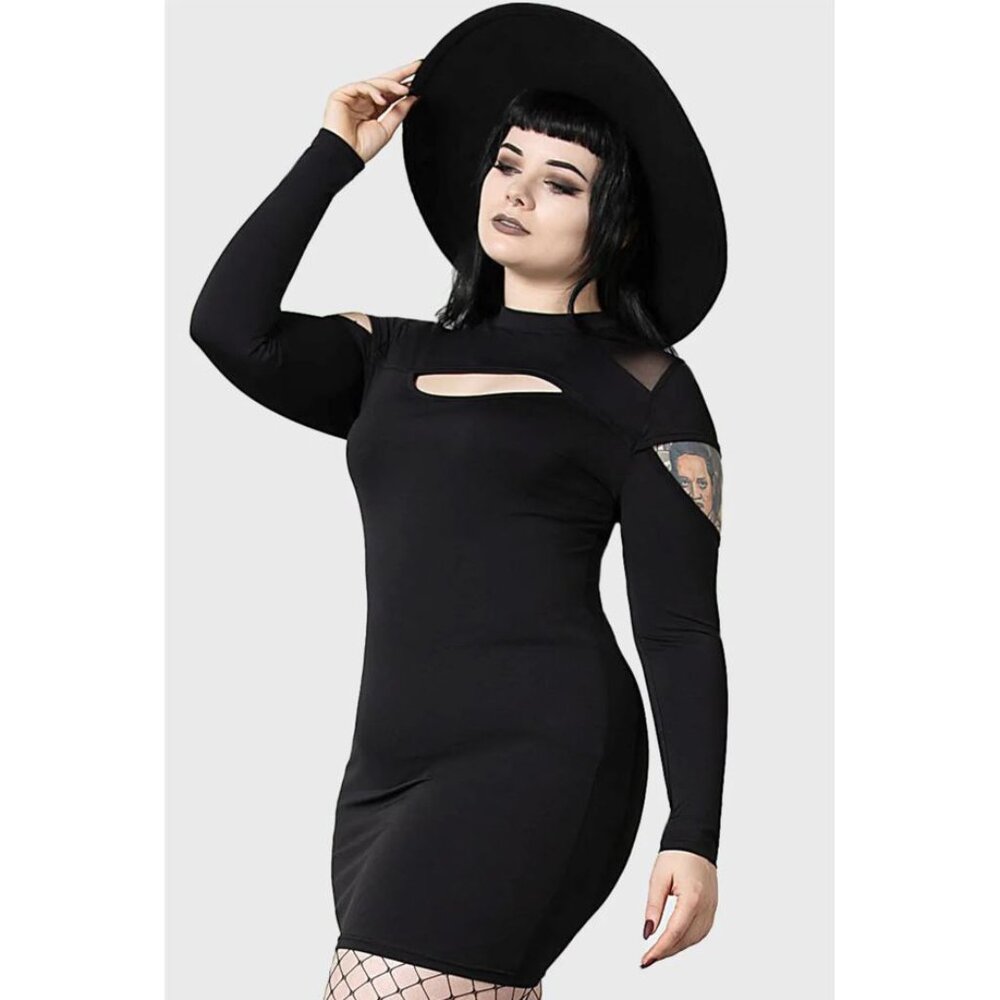 Killstar Cosmic Shift Long Sleeve Dress - Black Dress Size Medium - NWT